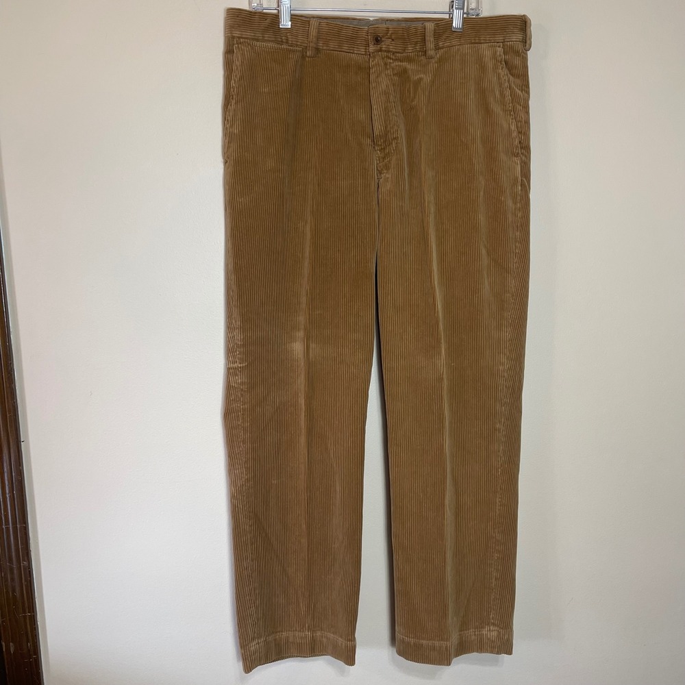 Polo Ralph Lauren‎ Preston Pant Mens 36x30 Tan Brown Wide Wale Corduroy Straight